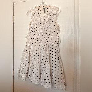 White with black polka dot dress